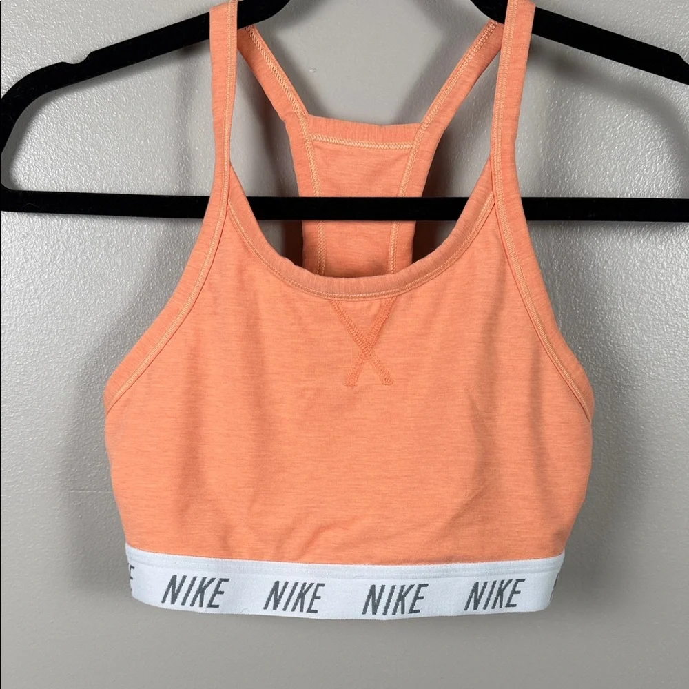 Nike Peach Racerback Crop Sports Bra with Branded Elastic Band
